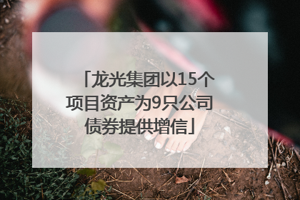 龙光集团以15个项目资产为9只公司债券提供增信
