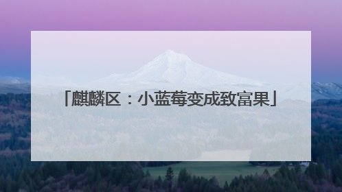 麒麟区：小蓝莓变成致富果