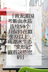 黄龙溪国考断面水质连续59个月保持在Ⅲ类及以上，成都水生态“变形记”藏着这些密码