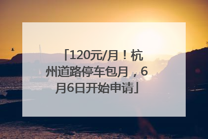 120元/月！杭州道路停车包月，6月6日开始申请