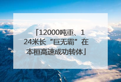 12000吨重、124米长“巨无霸”在本桓高速成功转体