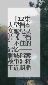 12集大型档案文献纪录片《“档”不住的记忆——聊城档案故事》将于近期播出