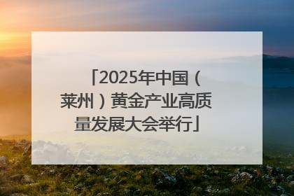 2025年中国（莱州）黄金产业高质量发展大会举行