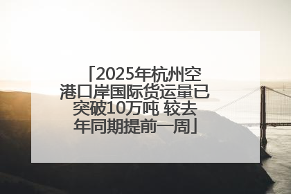 2025年杭州空港口岸国际货运量已突破10万吨 较去年同期提前一周