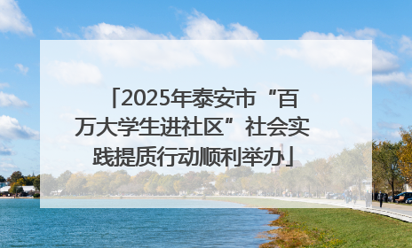 2025年泰安市“百万大学生进社区”社会实践提质行动顺利举办