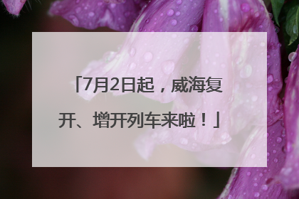 7月2日起，威海复开、增开列车来啦！