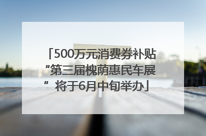 500万元消费券补贴 “第三届槐荫惠民车展”将于6月中旬举办