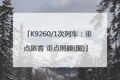 K9260/1次列车：重点旅客 重点照顾(图)